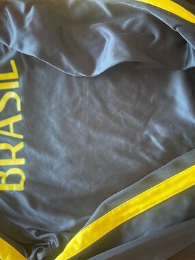 Nike Brasil track soccer jacket Black and Yellow Jacket with Red Swoosh